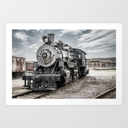 Diesel Locomotive Train Black and White Photo Wall Art Canvas Print